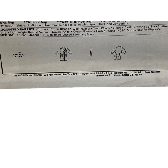 Mccalls 0011 Misses & Mens Robe Sewing Pattern Size Small - XL - Picture 3 of 5